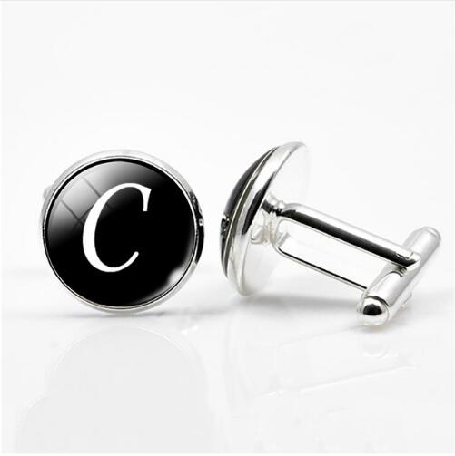 A-Z Single Alphabet Cufflinks cufflinks Luxurious Weddings