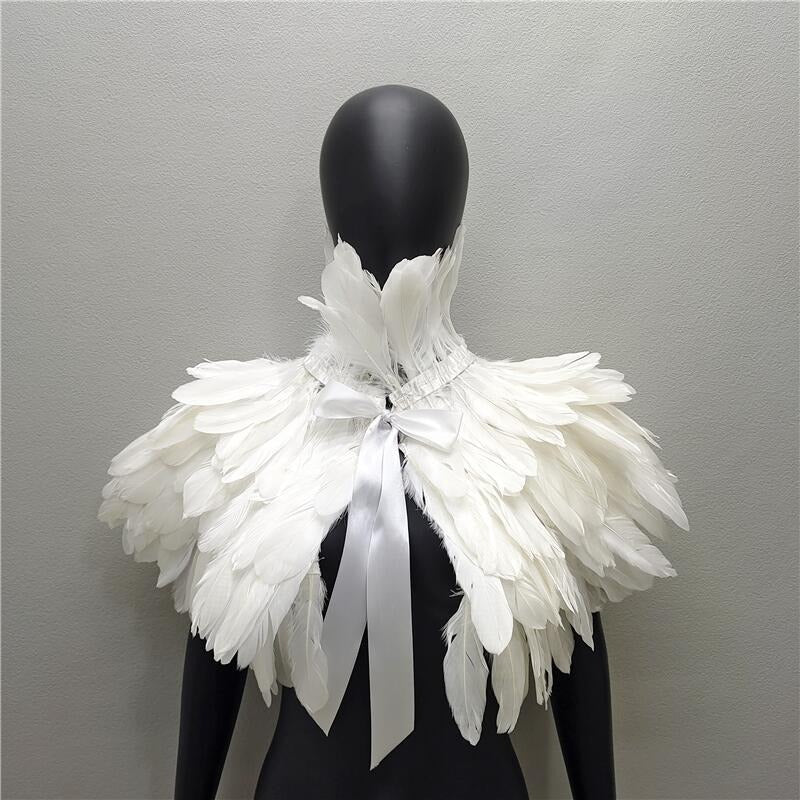 Feather cape scarf chicken feather fake collar shawl Feather Shawl Luxurious Weddings