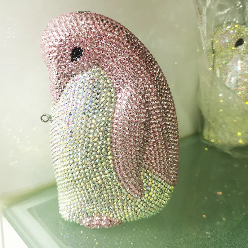 Designer Black Diamond Penguin Crystal Bag Handbags Luxurious Weddings