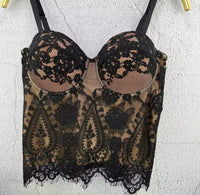 Long Black Lace Bustier