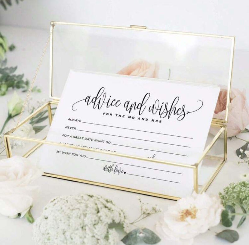 Wedding Advice Cards for Guests Luxurious Weddings