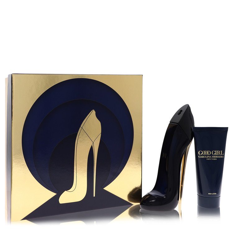 Good Girl Gift Set - 2.7 oz Eau De Parfum Spray + 3.4 oz Body Lotion by Carolina Herrera -- in elegant packaging.