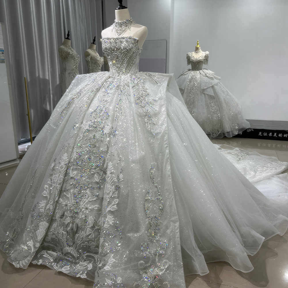 Elegant Beaded Lace Ball Gown Wedding Dress Wedding Dress Luxurious Weddings