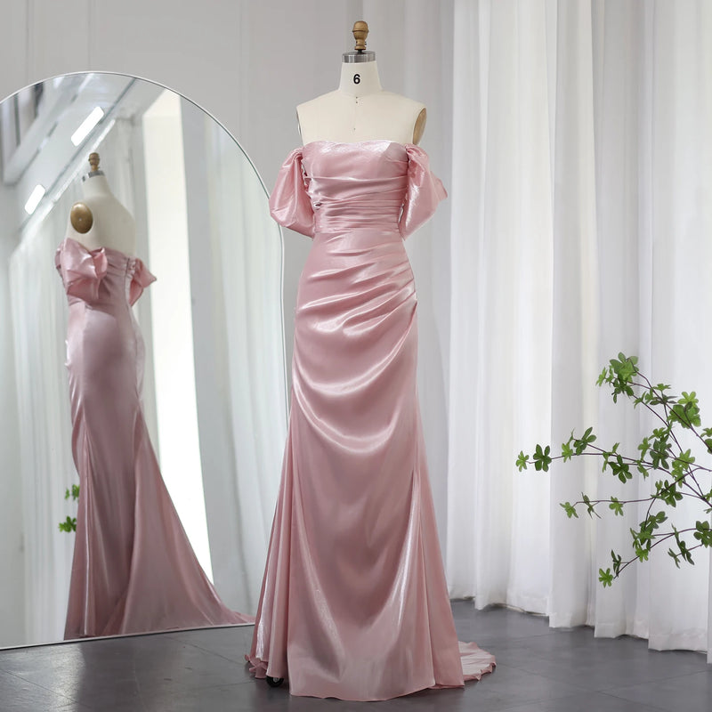 Off Shoulder Mermaid Beige Wedding Dress Wedding Dress Luxurious Weddings