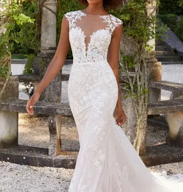 Boho Backless Lace Mermaid Wedding Gown with Removable Skirt A-Line Chapel Train Luxurious Weddings