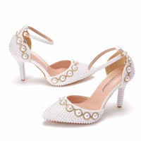 Bridal Heels Crystal Queen Pearl Diamond Shoes - Limited Time Offer! Luxurious Weddings