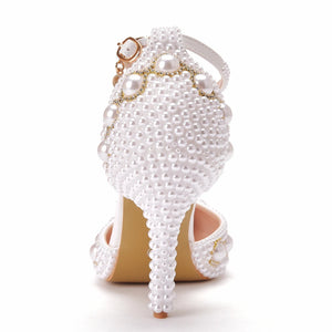 Bridal Heels Crystal Queen Pearl Diamond Shoes high heels Luxurious Weddings