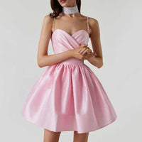 Lola Lush Summer Temperament Pleated Suspender Dress Candy Cane Lane