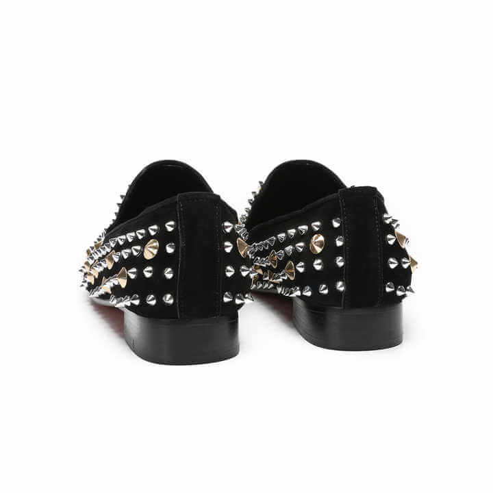 Men's Rivet Spike Luxury Loafers | Black Loafers Luxurious Weddings