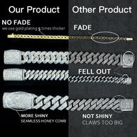 12MM Moissanite Cuban Link Bracelet bracelet Luxurious Weddings