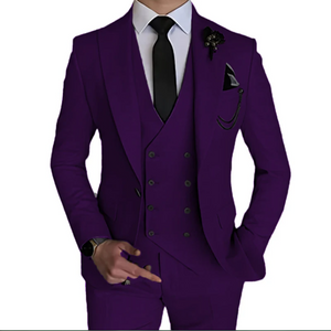 Purple Men's Solid Color Suit Men's Suit Luxurious Weddings