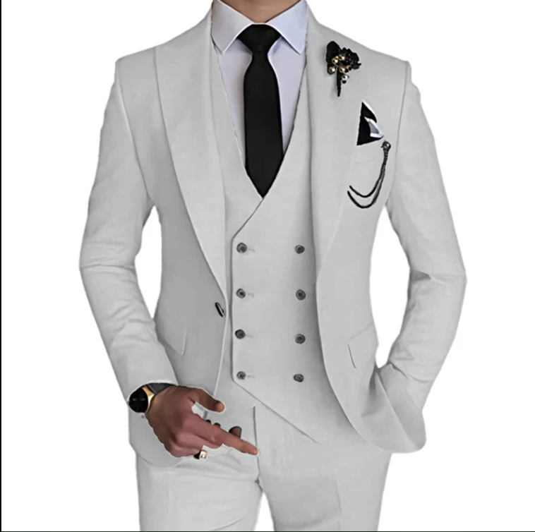 Ivory Men's Solid Colour Suit Men's Suits Luxurious Weddings