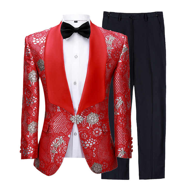 The Crimson King Statement Suit Luxurious Weddings
