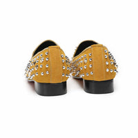 Men's Rivet Spike Luxury Loafers | Yellow Loafers Luxurious Weddings