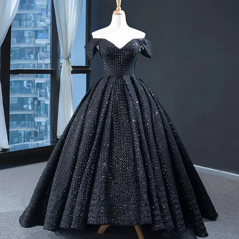 Sequin Formal Red Carpet Gown | Black Luxurious Weddings