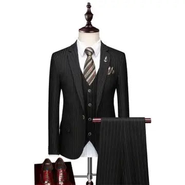 2PC/3PC Mens Suit with Pants Striped Luxurious Weddings