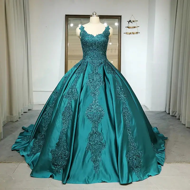 Elegant Appliqued Flower Sleeveless Evening Dresses Women Evening Dress Luxurious Weddings