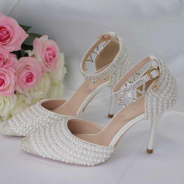 Crystal Elegance: Rhinestone Wedding Sandals High Heels Luxurious Weddings