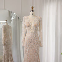 Luxury Beige Mermaid Wedding Dress Luxurious Weddings