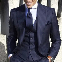 2PC/3PC Mens Suit with Pants Striped Luxurious Weddings