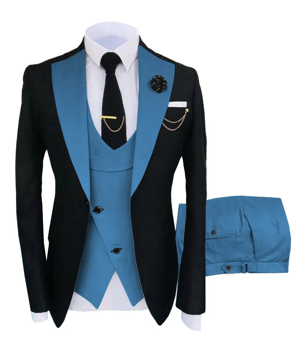 Groomsmen 3pc Regular Fit Tuxedo | Light Blue tuxedo Luxurious Weddings