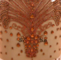 a close up of a vase with a design on it