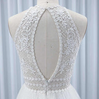 Boho Halter Sleeveless A-Line Wedding Dress Boho Wedding Dress Luxurious Weddings