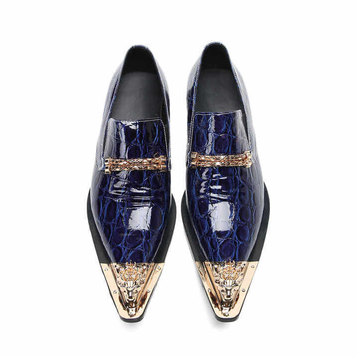 Men's Hombre Crocodile Skin Leather Loafers Loafers Luxurious Weddings