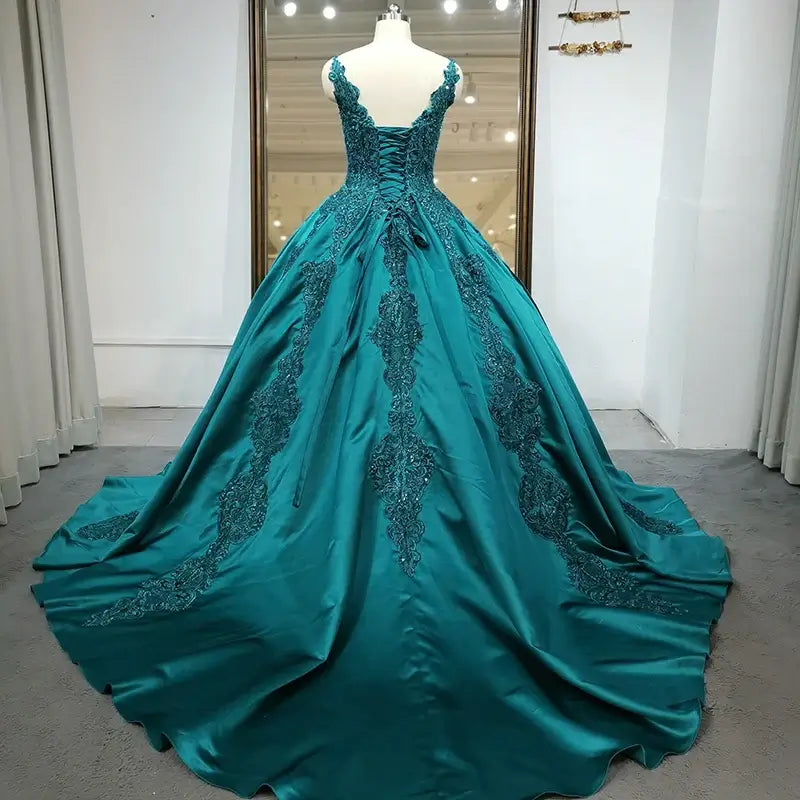 Elegant Appliqued Flower Sleeveless Evening Dresses Women Evening Dress Luxurious Weddings