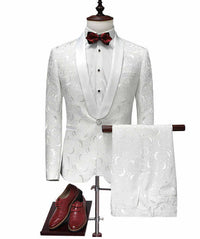 Jacquard Men’s Suit Casual Blazer Luxurious Weddings