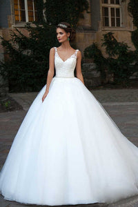 Enchanting Elegance: Backless Appliqué Bridal Gown A line Dress Luxurious Weddings