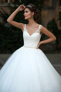 Enchanting Elegance: Backless Appliqué Bridal Gown A line Dress Luxurious Weddings