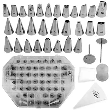 55pcs Stainless Steel Cake Decorating Tips Set Icing Tips Luxurious Weddings