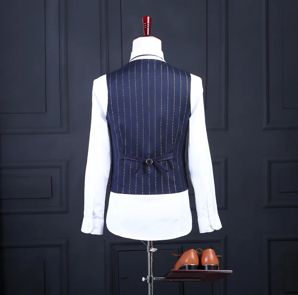 Double Breast Men's Pin Stripe Suit Suits Luxurious Weddings