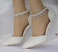 Crystal Elegance: Rhinestone Wedding Sandals High Heels Luxurious Weddings