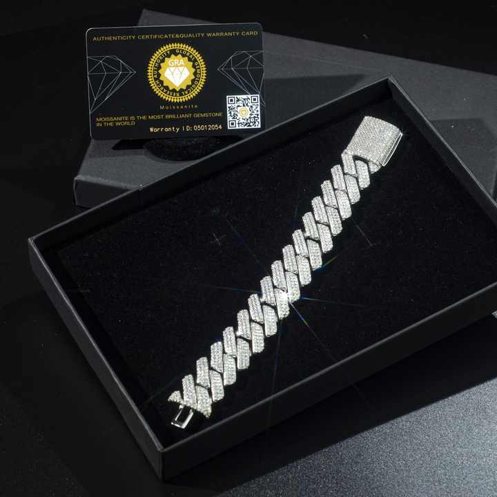 12MM Moissanite Cuban Link Bracelet bracelet Luxurious Weddings