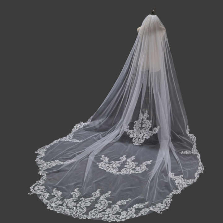 3M - Large Veil Cathedral long with Comb Bridal Veil Luxurious Weddings