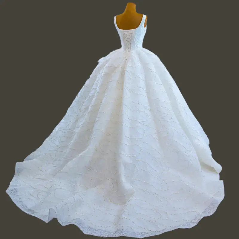 Sleeveless Sequin Ball Gown Applique Beaded Wedding Dress Wedding Dress Luxurious Weddings