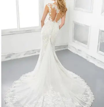 Boho Backless Lace Mermaid Wedding Gown with Removable Skirt A-Line Chapel Train Luxurious Weddings