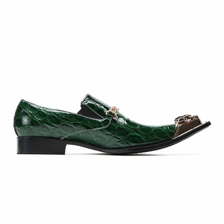 Men's Hombre Crocodile Skin Leather Oxford Shoes | Green Oxford Shoes Luxurious Weddings