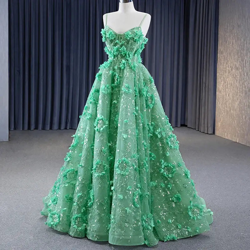 Unique Design Green High Quality Evening Prom Party Dress Evening Dress Luxurious Weddings
