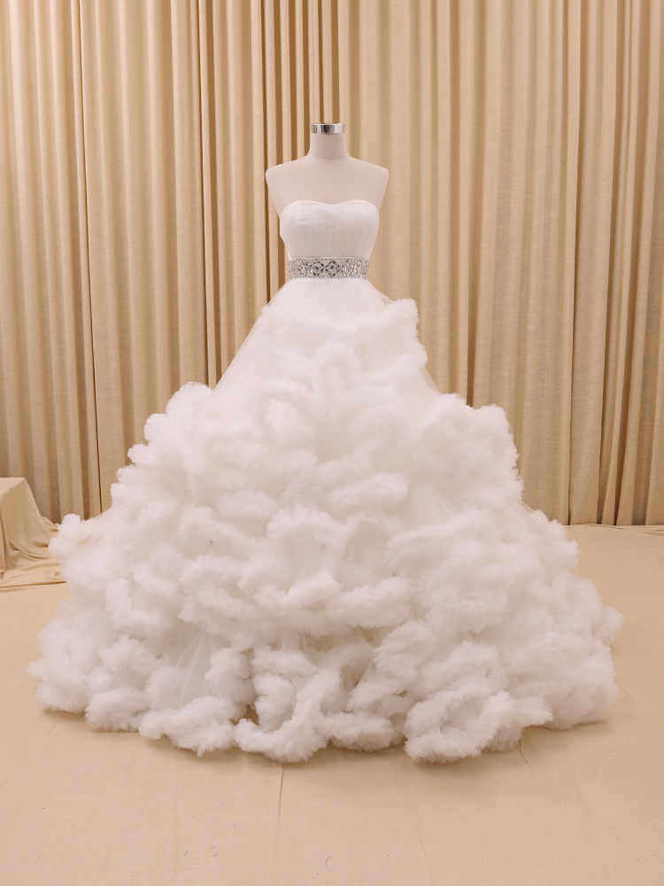 Elegant Crystal Waistbelt Wedding Gown Wedding Dress Luxurious Weddings