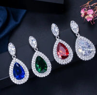 Clear Crystal and Cubic Zircon Necklace and Earrings Jewelry Set for Wedding Prom Bridesmaids or Mother of Bride Luxurious Weddings