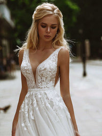 Boho Backless Mermaid Wedding Dress