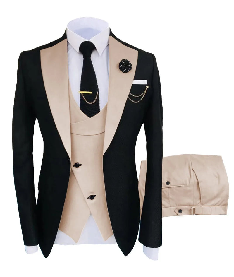 Groomsmen 3pc Regular Fit Tuxedo | Beige tuxedo Luxurious Weddings