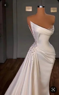 Custom High Quality Mermaid Satin Wedding Dress Luxurious Weddings