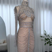 Dyani Dual of the Dessert Crystal Silver Illusion Hollow Out Dress Wedding Dress Luxurious Weddings