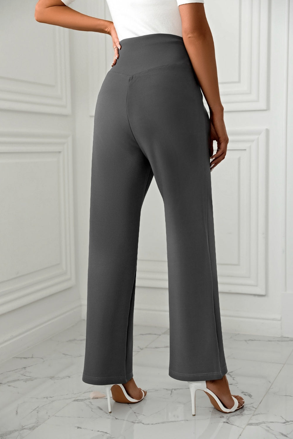 High Waist Straight Leg Pants Pants Luxurious Weddings