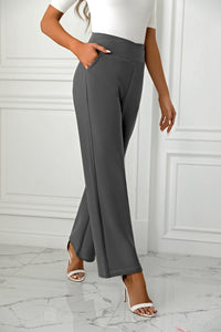 High Waist Straight Leg Pants Pants Luxurious Weddings