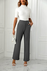 High Waist Straight Leg Pants Pants Luxurious Weddings